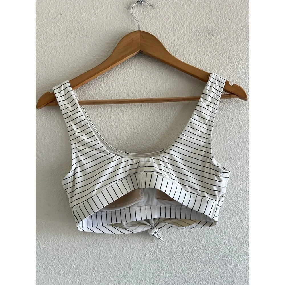 Calia By Carrie Underwood Small White Black Striped Swim Top Paded Beach Vacay - Picture 2 of 5